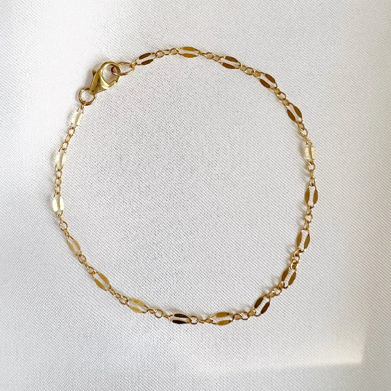 women’s diamond tennis bracelets-Kamryn Dapped Sequin Gold Filled Bracelet