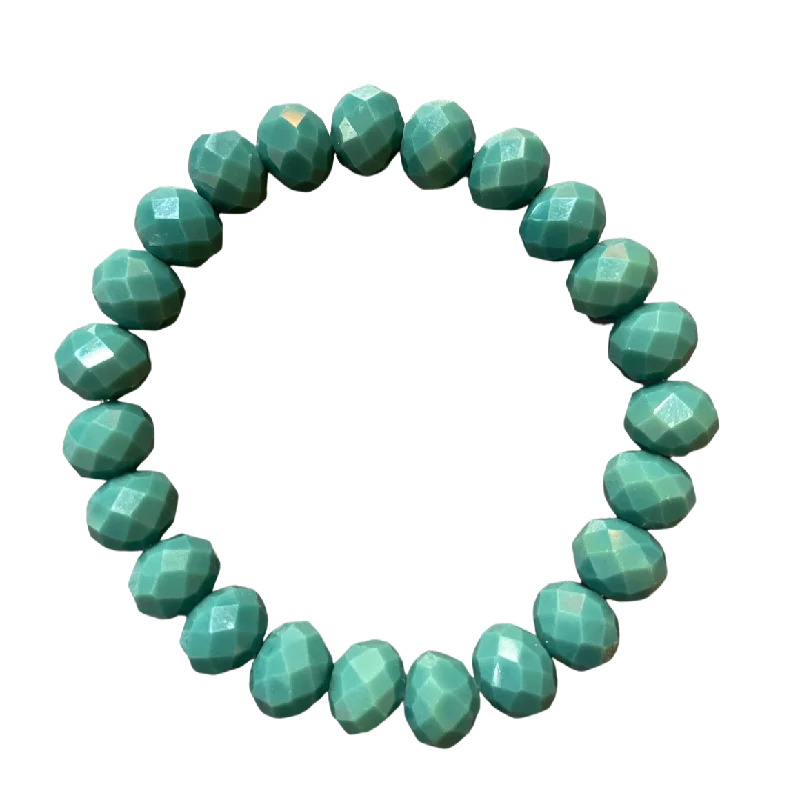 women’s geometric bangles-Smoky Jade Faceted Rondelle 10mm Bracelet