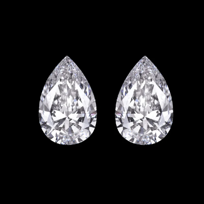 women’s oval earrings-2 CARAT F VS2 LAB CREATED DIAMOND STUD EARRINGS PEAR SHAPE PAIR CERTIFIED GROWN