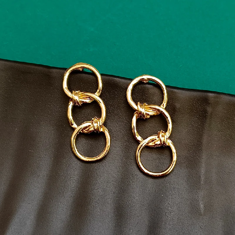 women’s custom earrings-Infinity Jewels Gold Plated Hypoallergenic Nickel Free Dangler Earrings