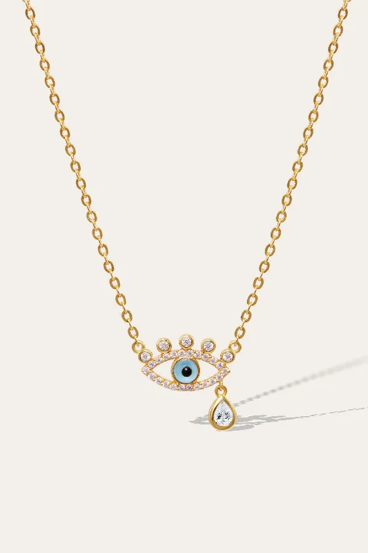 women’s infinity necklaces-Weeping Evil Eye Gold Vermeil Necklace