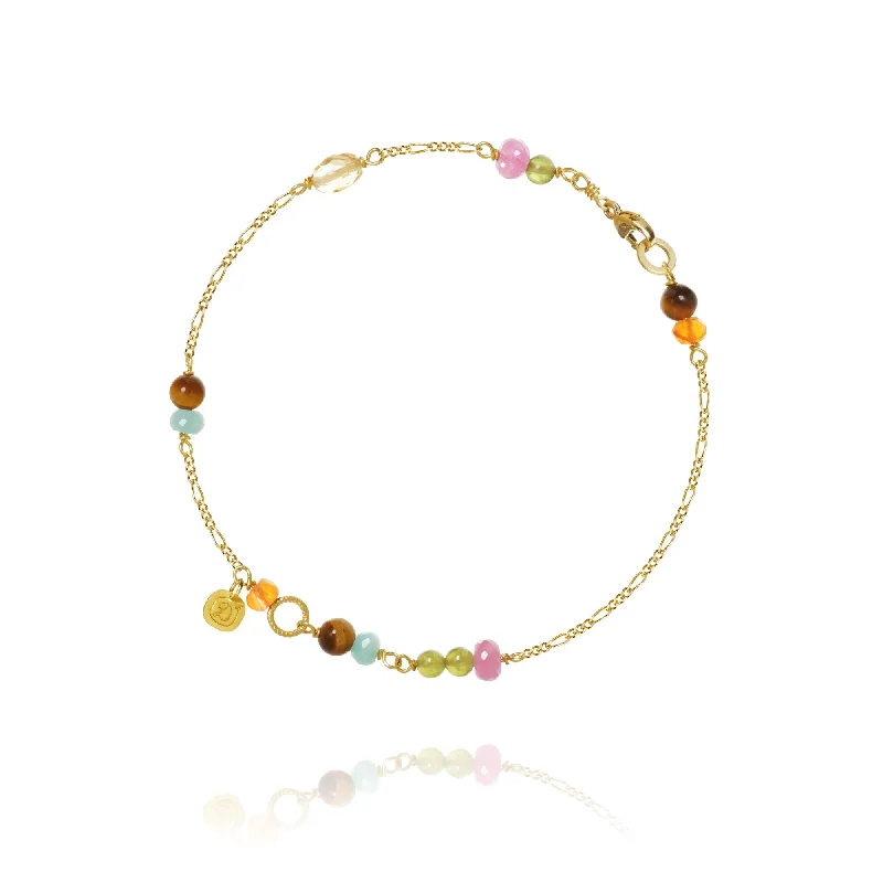 women’s stackable bangles-Piccolo Golden Dawn 18K Gold Bracelet w. Gemstones