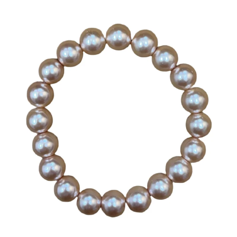 women’s wedding bangles-Beige Pearl 10mm Bracelet