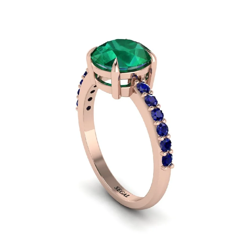 women’s rose gold wedding rings-Traditional Emerald Engagement Ring - Elaine No. 65