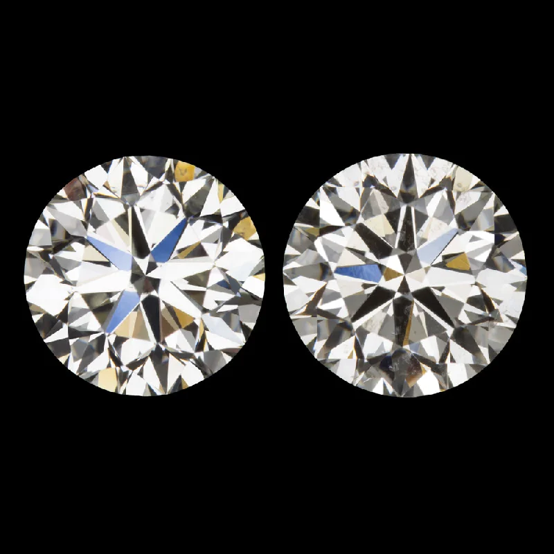 women’s statement earrings-2ct GIA CERTIFIED DIAMOND STUD EARRINGS ROUND BRILLIANT CUT K SI2 NATURAL PAIR