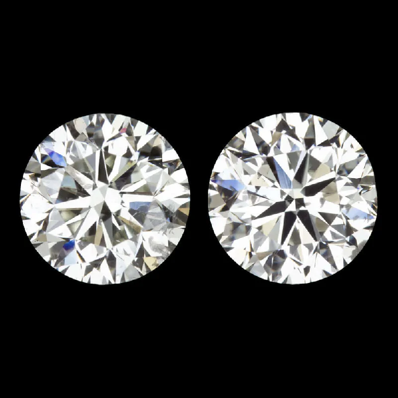 women’s drop earrings-2ct VERY GOOD CUT NATURAL DIAMOND STUD EARRINGS J SI2 ROUND BRILLIANT CUT PAIR