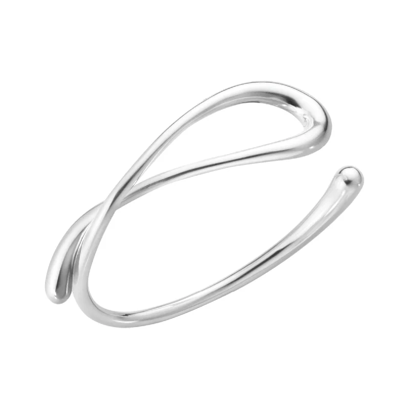 women’s silver link bracelets-Mercy Twist Silver Bangle