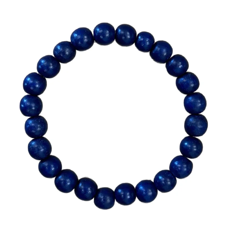 women’s fashion bangles-Admiral Blue Wood 8mm Bracelet