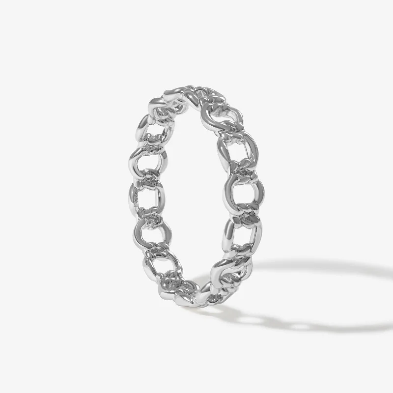 women’s silver solitaire rings-Reyce chain ring