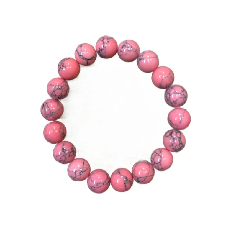 women’s elastic bracelets-Coral Magnesite 10mm Bracelet