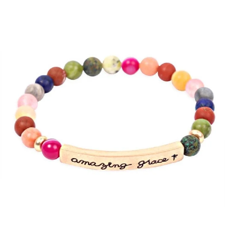 women’s adjustable diamond bracelets-Amazing Grace Dark Multicolor Bracelet