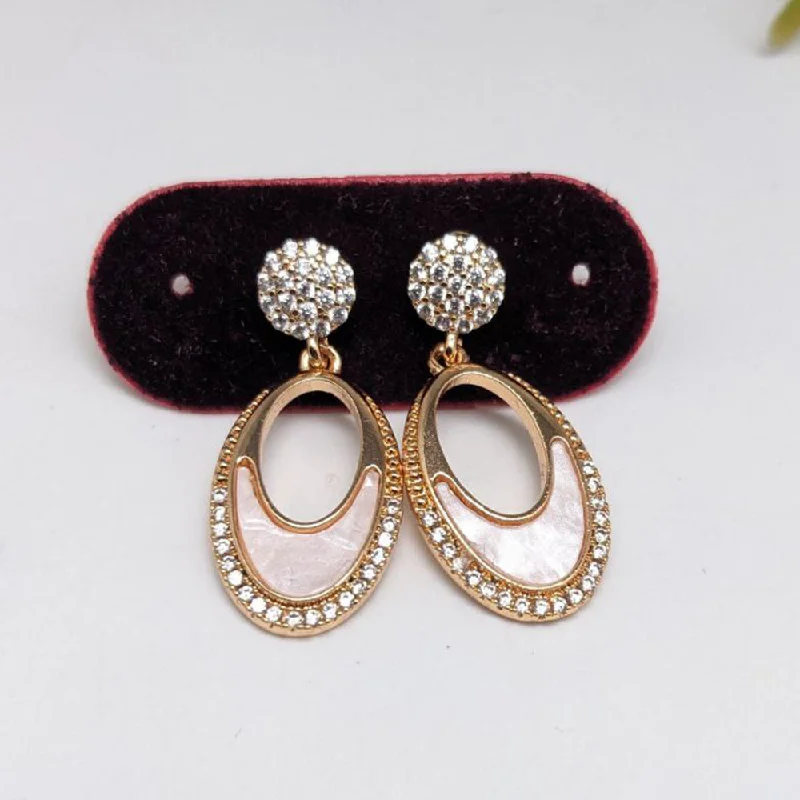 women’s bridal earrings-Aamrapali  Gold  Plated  American  Diamond  Dangler  Earrings