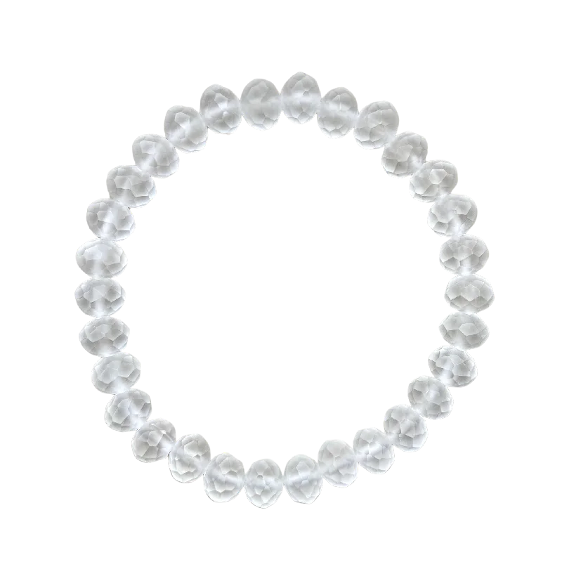 women’s tennis bracelets-Frost Faceted Rondelle 8mm Bracelet